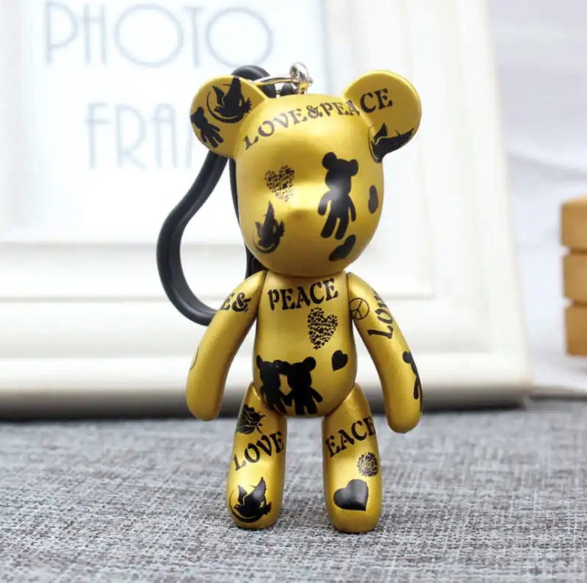 Bear Love & Peace Keychain
